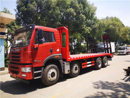 江西客戶自提國五解放悍威前四后八平板運輸車圖片參數配置介紹