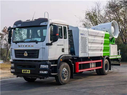 重汽汕德卡單橋多功能抑塵車現(xiàn)車，容積12立方，可選裝50-100米各型霧炮