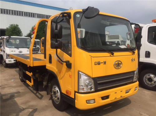 藍牌虎V黃色一拖二平板清障車