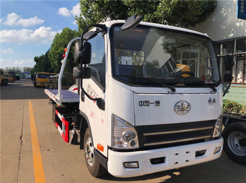 藍牌虎V白色一拖二平板清障車